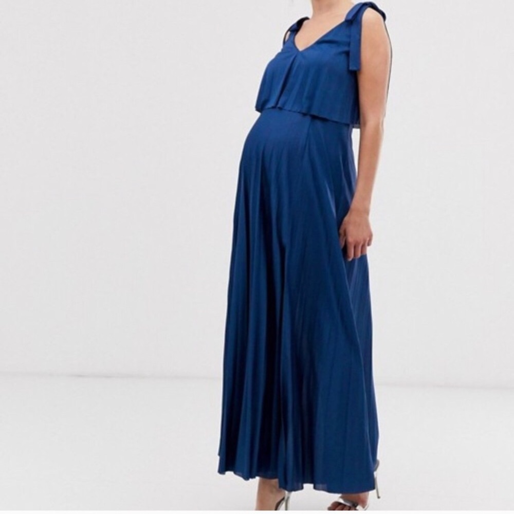 ASOS Blue Maxi Maternity Dress